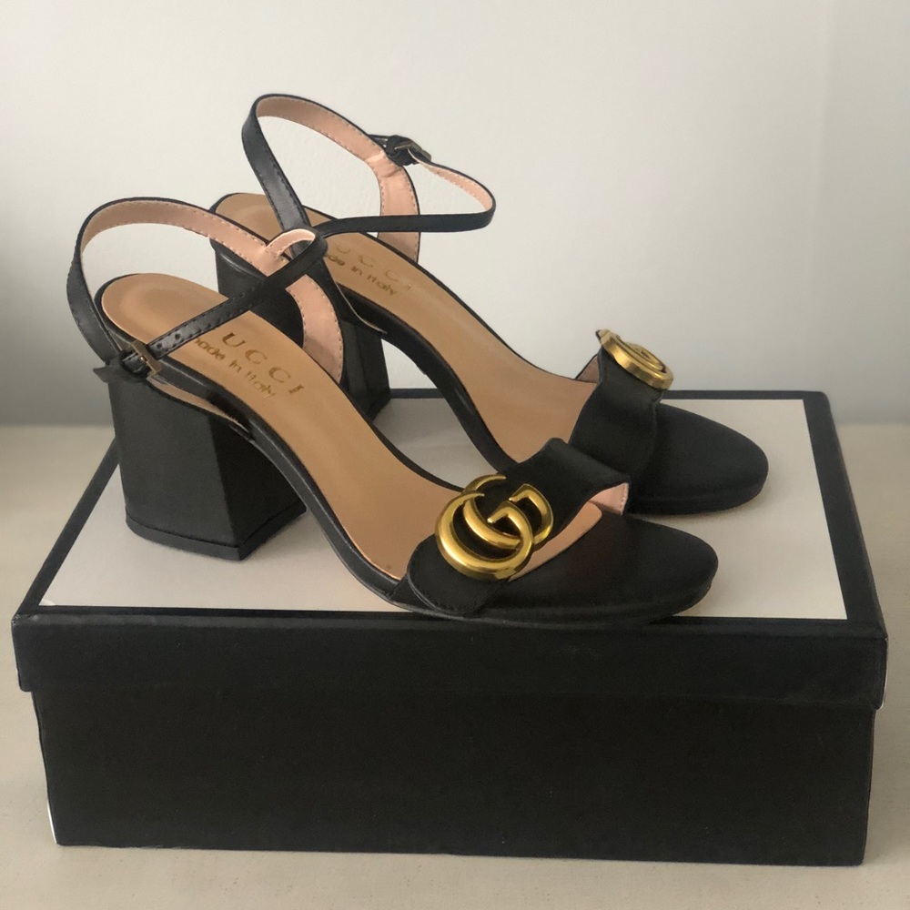 Marmont inspired mid-heel sandal